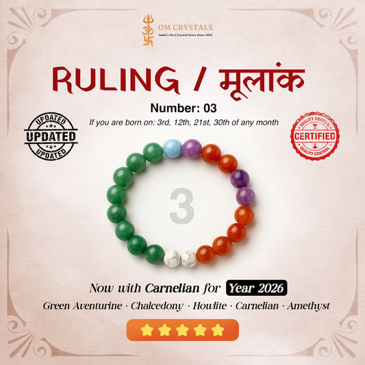 Ruling number (मूलांक) 3 bracelet.